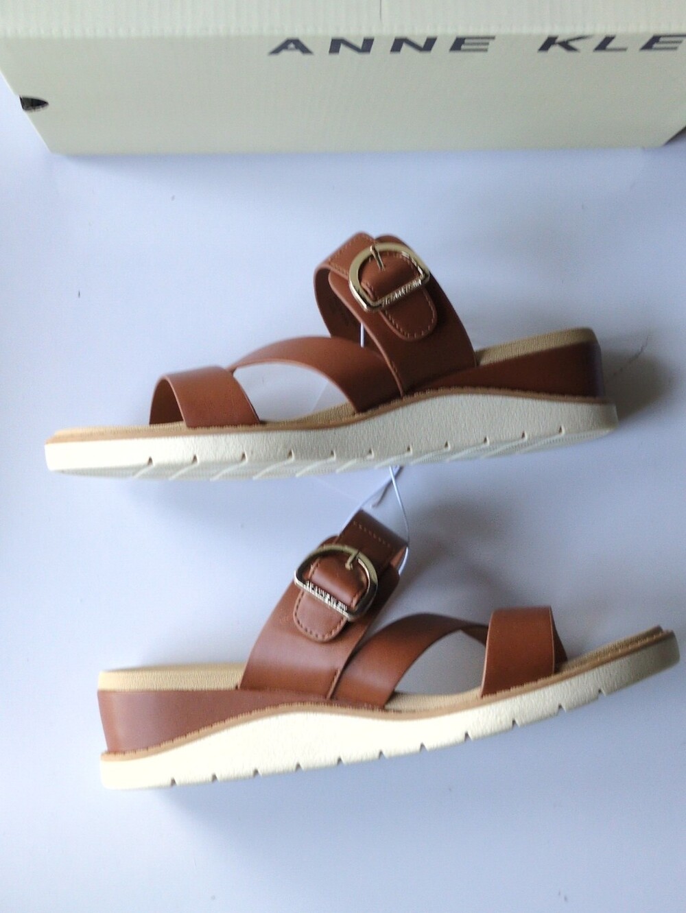 NIB AK Anne Klein Women's AKLALASA-C Lightweight Comfort Sandals Brown 8.5